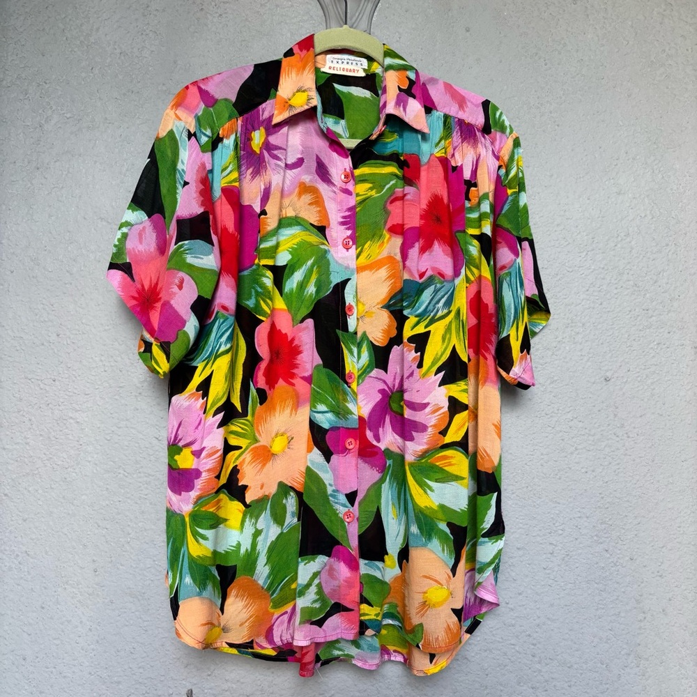 Colorful Floral Button Down Shirt